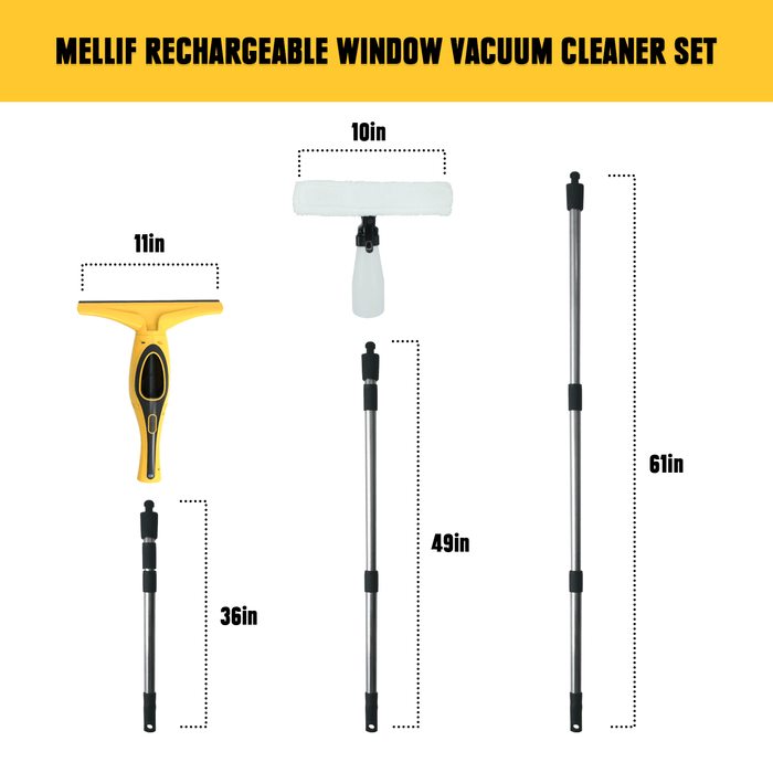 Mellif Cordless Window Vacuum, 3 in 1 Rechargeable Window Squeegee Cleaner