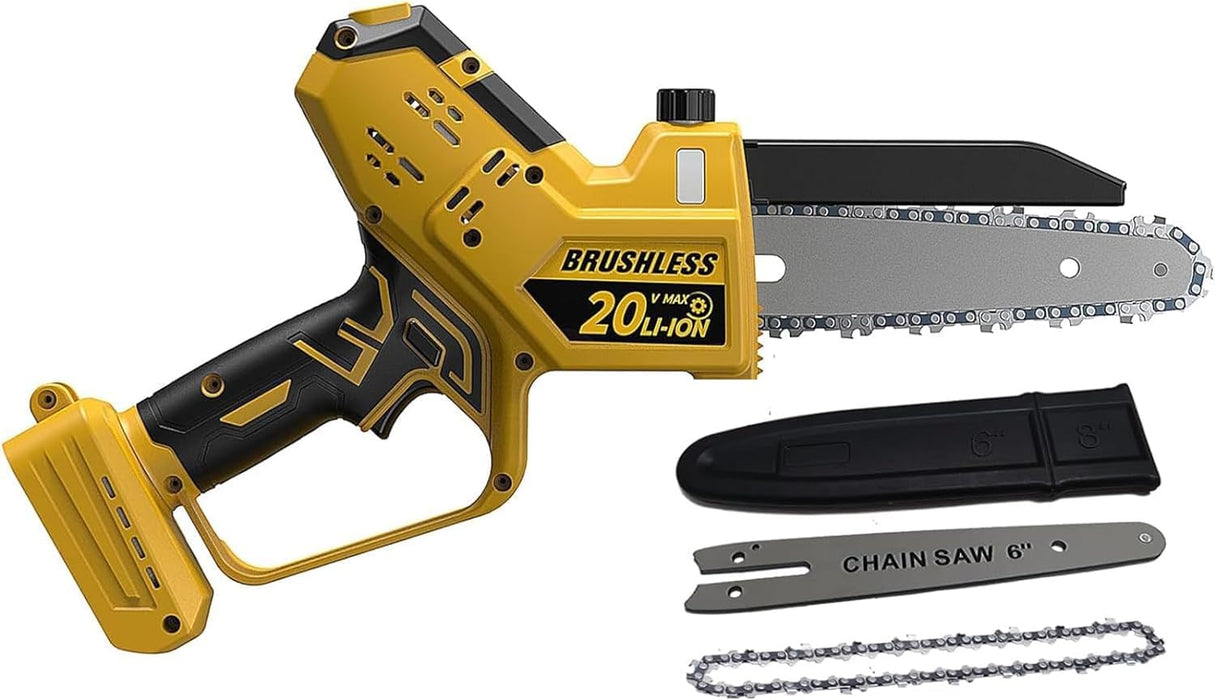 8-Inch/6-Inch 2-IN-1 Brushless Chainsaw Compatible With Dewalt 20V Battery(Tool Only)