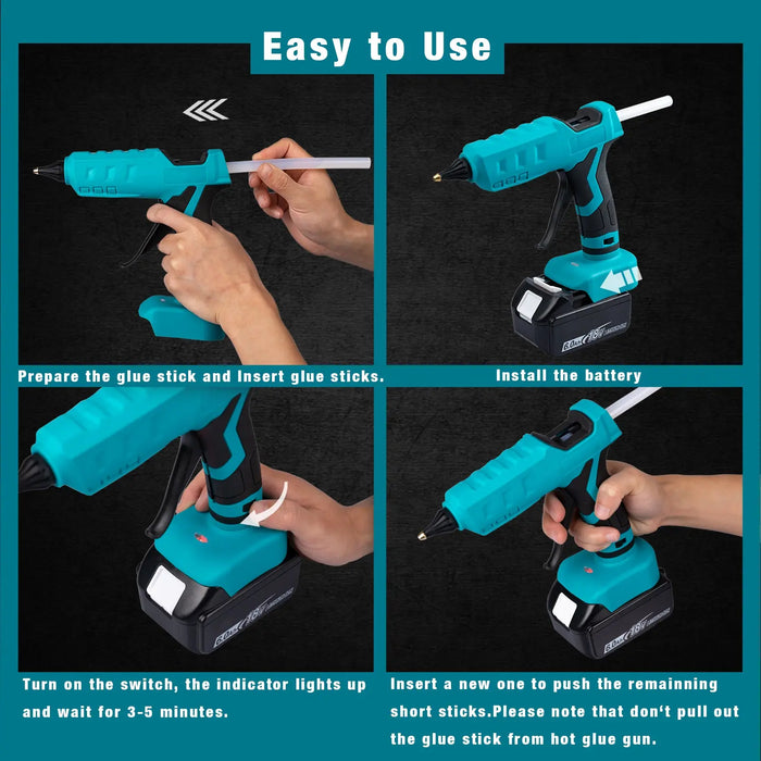 Mellif Hot Glue Gun Cordless compatible with Makita 18V Battery 11mm Mellif Tools