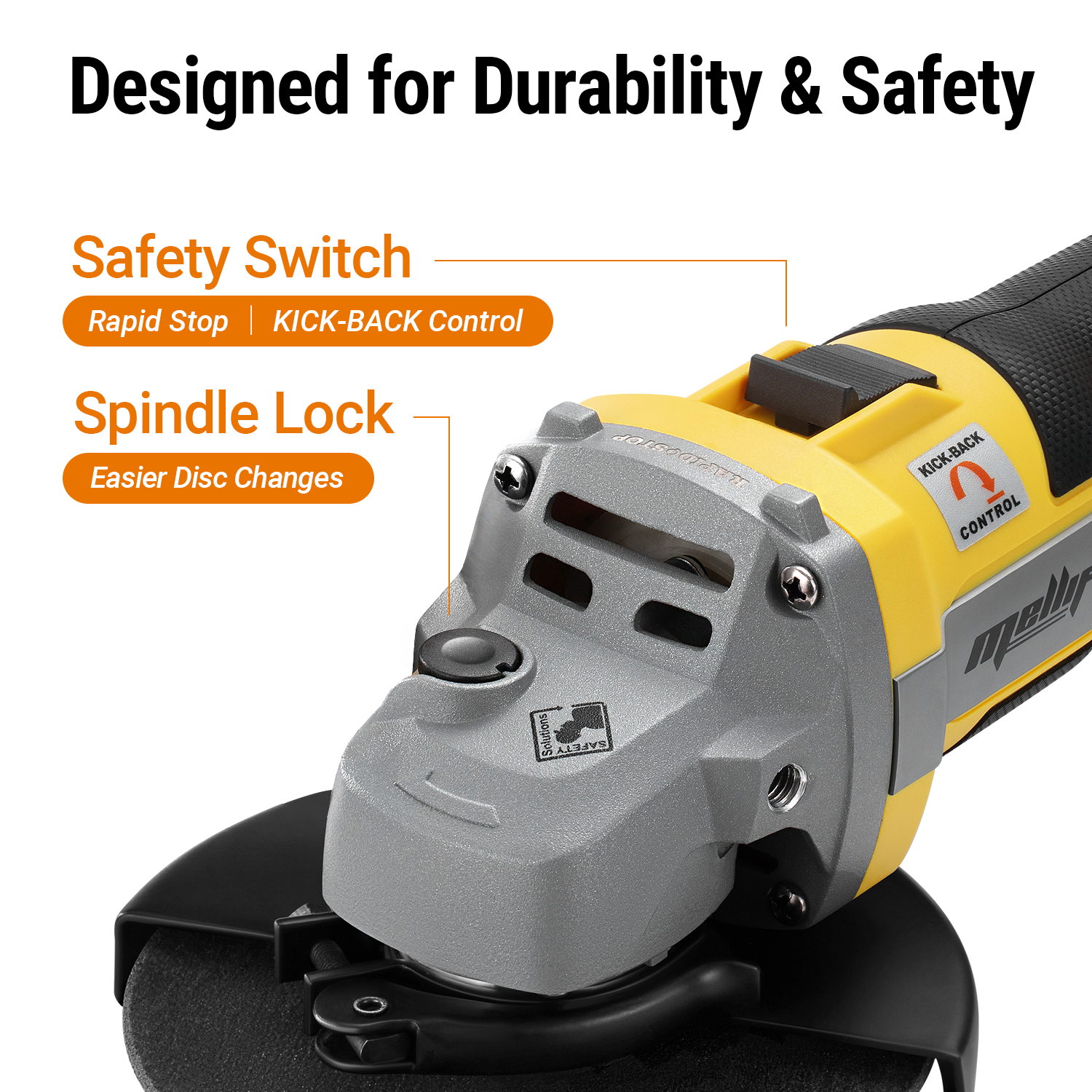 Mellif 9600RPM Brushless Angle Grinder