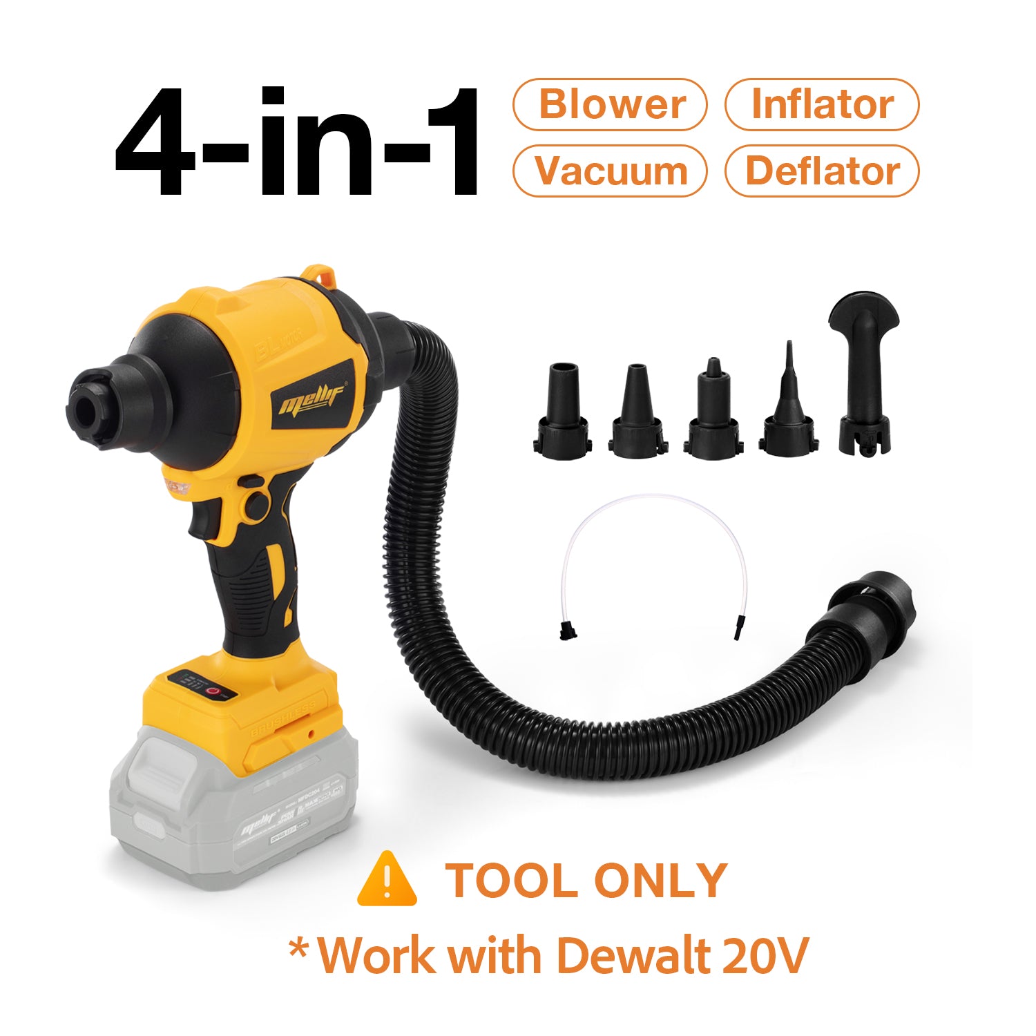 High Speed Battery Powered Blower Air Duster & Inflator, 50000rpm Brushless Motor