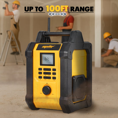 Mellif 20V Jobsite Radio Bluetooth Speaker, FM/AM TWS