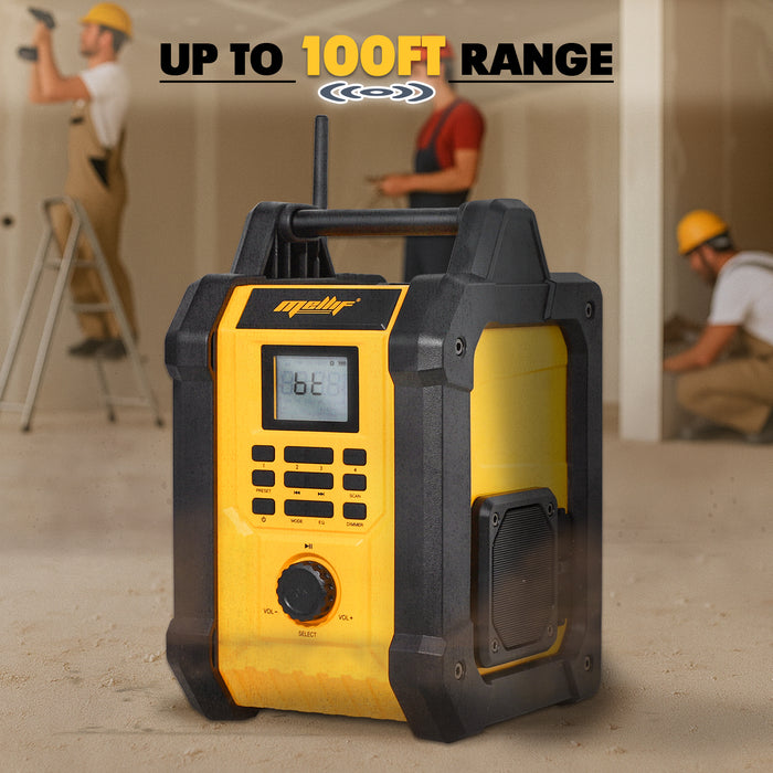 Mellif 20V Jobsite Radio Bluetooth Speaker, FM/AM TWS （Battery Not Included）