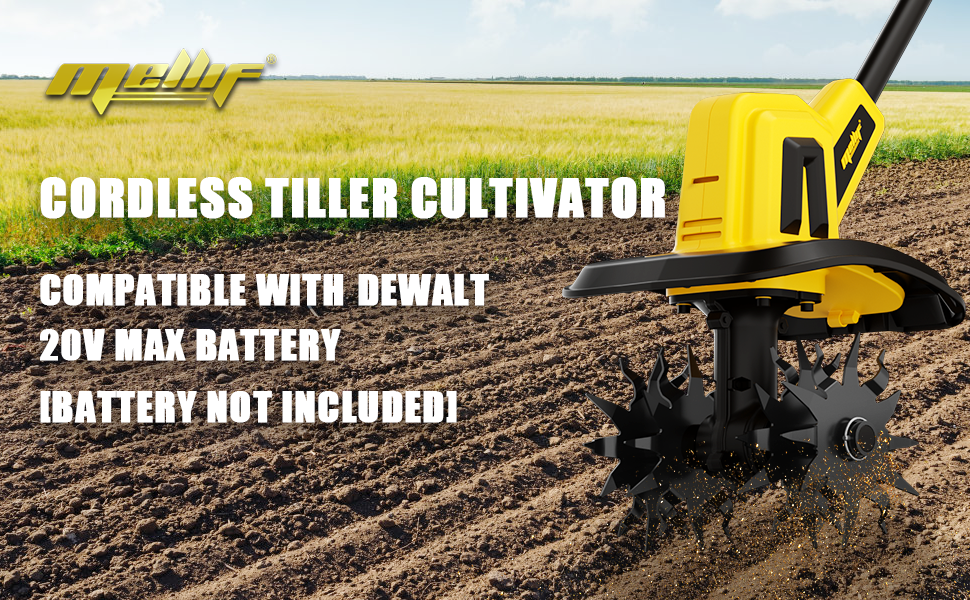 Mellif for Dewalt 20V MAX Battery Tiller Cultivator Cordless Mellif Tools