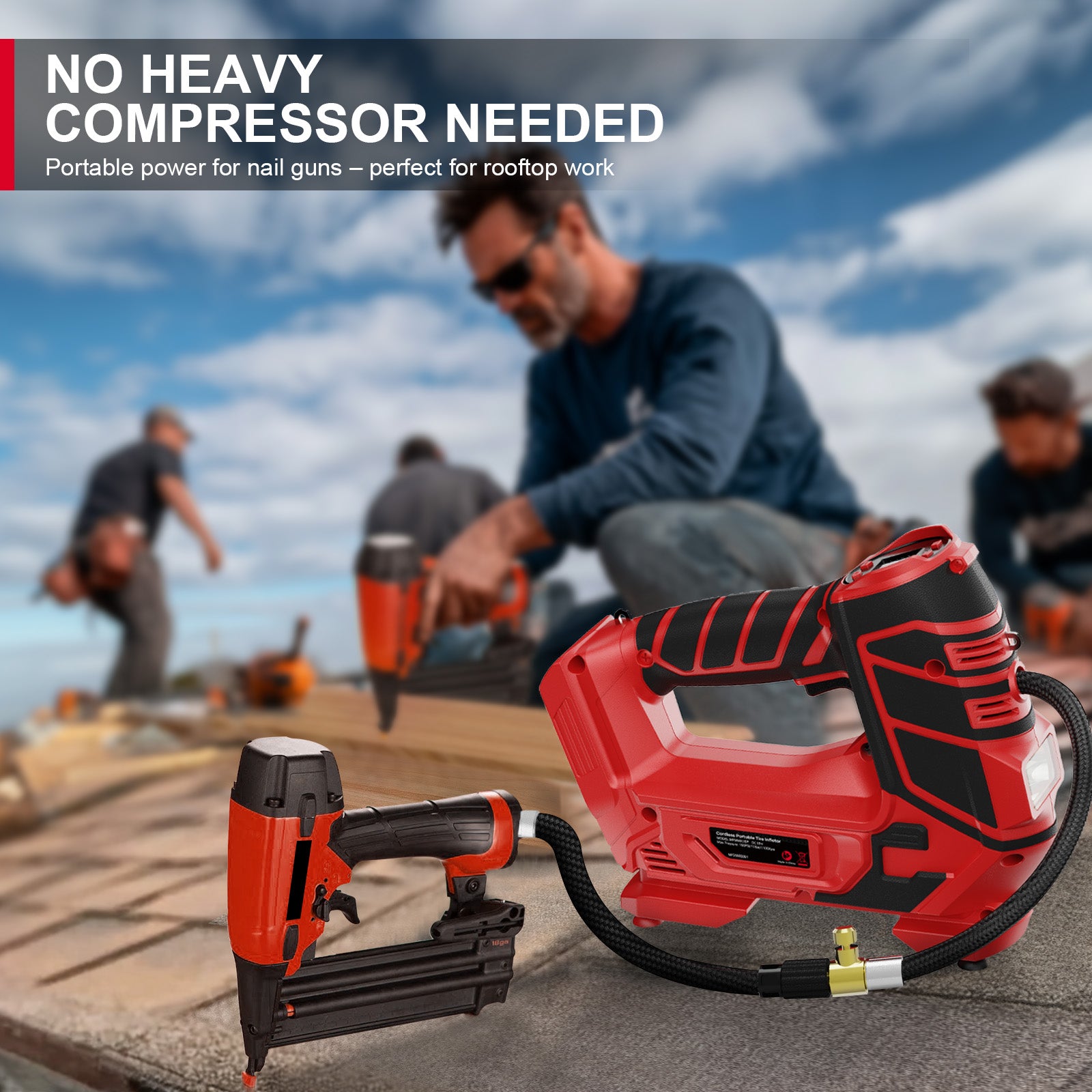 Mellif 2-in-1 Air Compressor for Nailers, Staplers & Car Tires