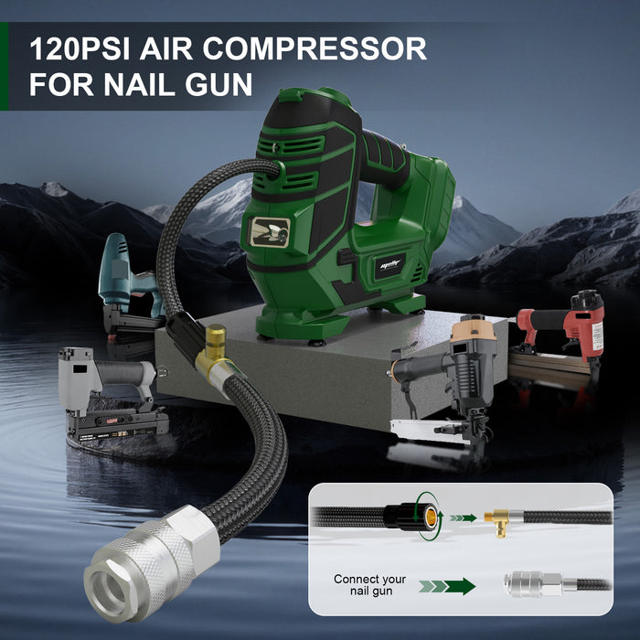 Mellif 2-in-1 Air Compressor for Nailers, Staplers & Car Tires