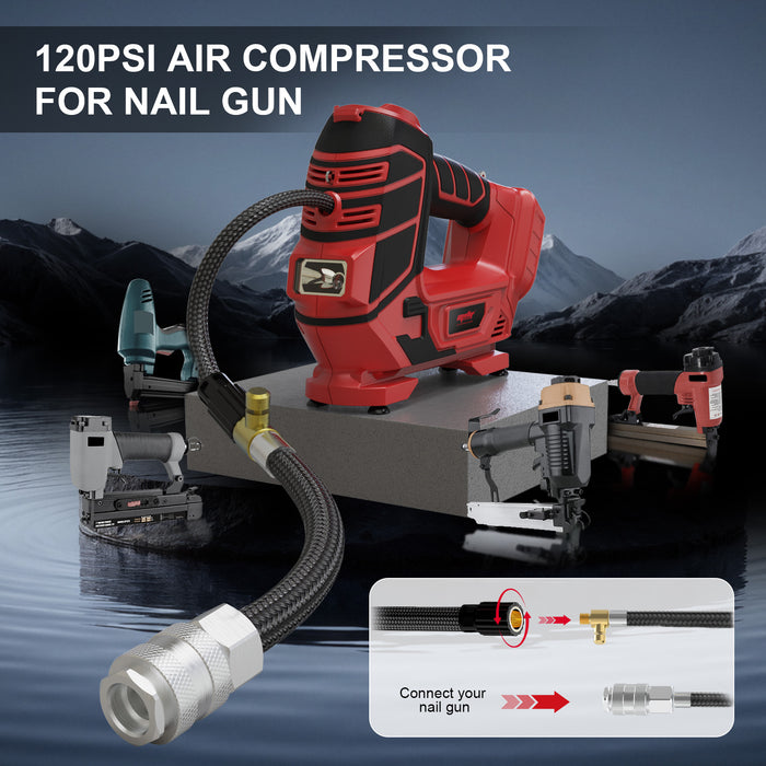 Mellif 2-in-1 Air Compressor for Nailers, Staplers & Car Tires