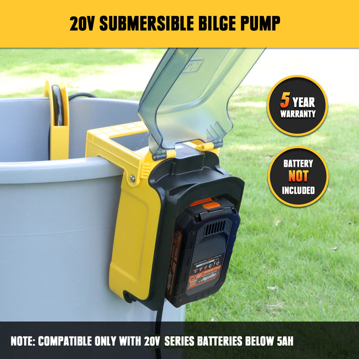 Mellif Sump Pump, Cordless Submersible Water Pump  Compatible with DeWalt 20V MAX Battery