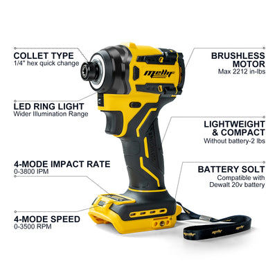 Mellif 2212 in-lbs 1/4" Torque Impact Driver
