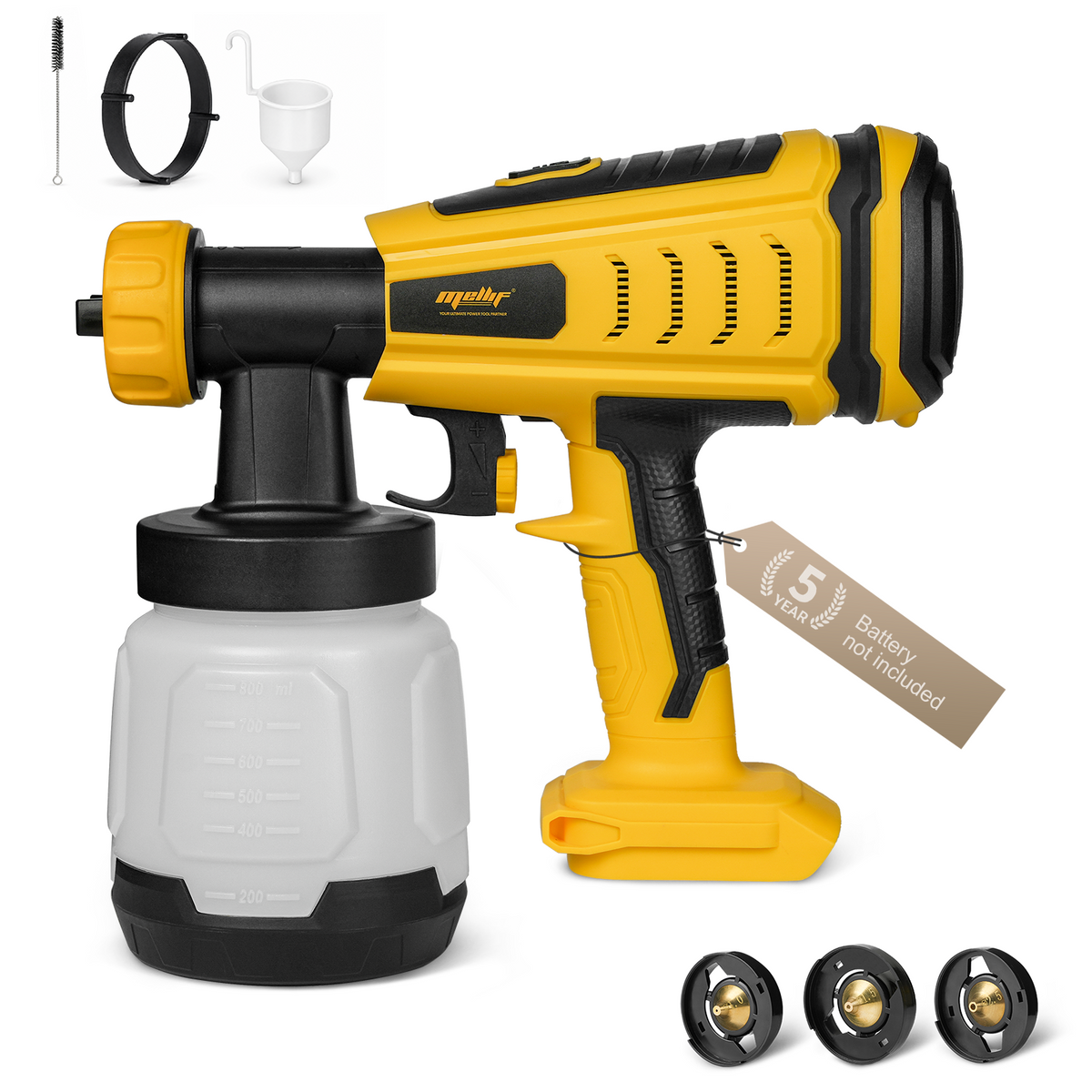 Mellif 20V HVLP Paint Sprayer（MFPSG001）