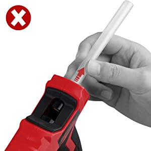 Do not pull out the glue stick ofter heating.