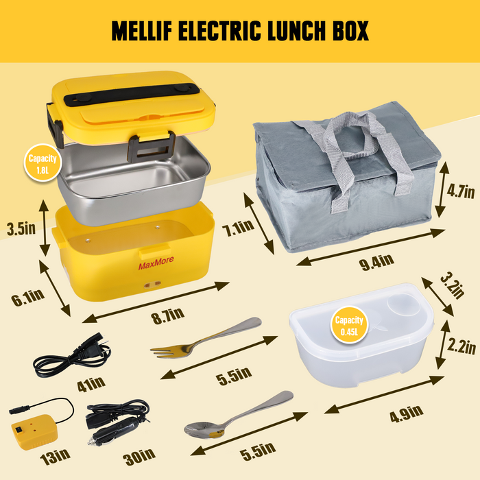 MaxMore Heated Lunch Box, 12V 24V Food Warmer Compatible with DEWALT 20V MAX Battery