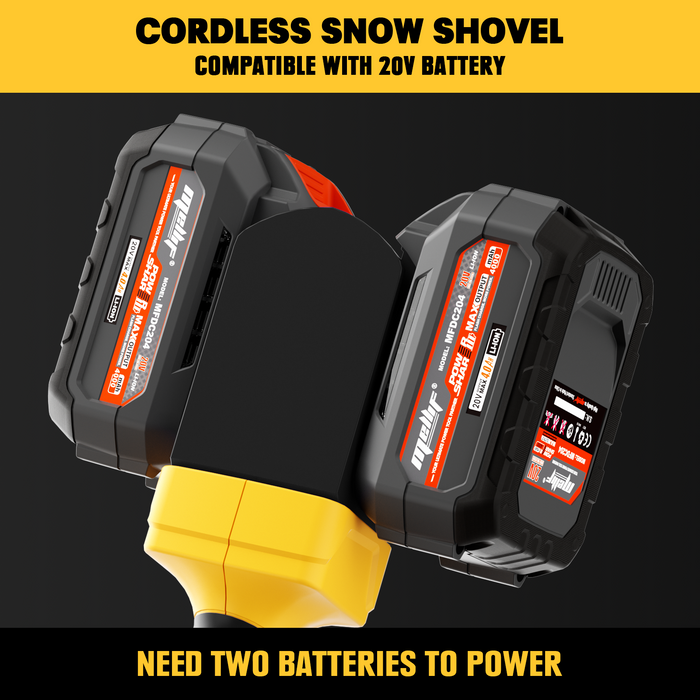 Mellif  13.2 Cordless Snow Shovel  20V *2 Battery(Tool Only) Compatible with Dewalt Battery, Brushless Electric Power Snow Thrower, Handheld Snow Blower with 13.2