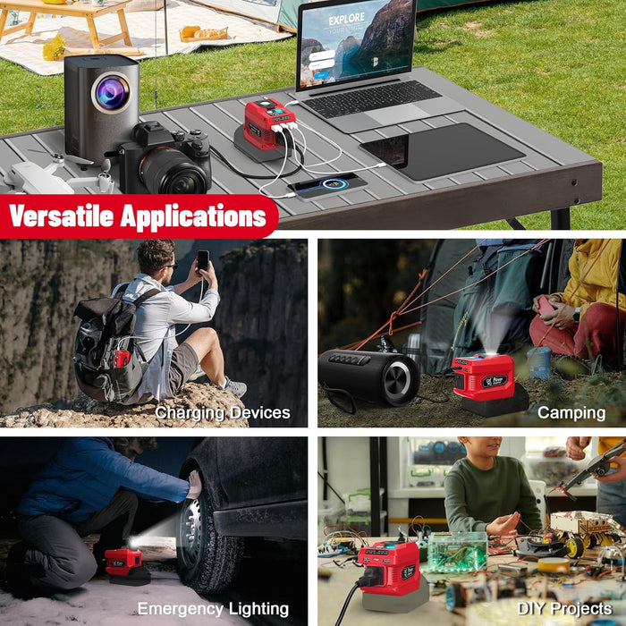 220W Power Inverter Compatible with Milwaukee 18V Battery（Battery Not Included）