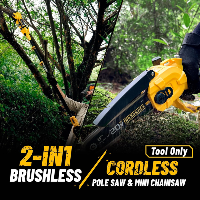 Mellif 2-in-1 8inch Electric Pole Saws With Extension Pole