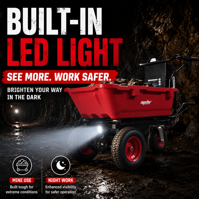 Mellif 36V 660lbs Electric Wheelbarrow Cart, Compatible With Milwuakee Battery