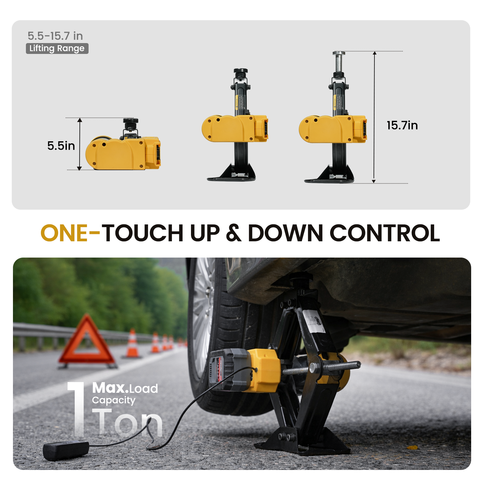 Mayoki MFECC01 Dual Power Electric Car Jack