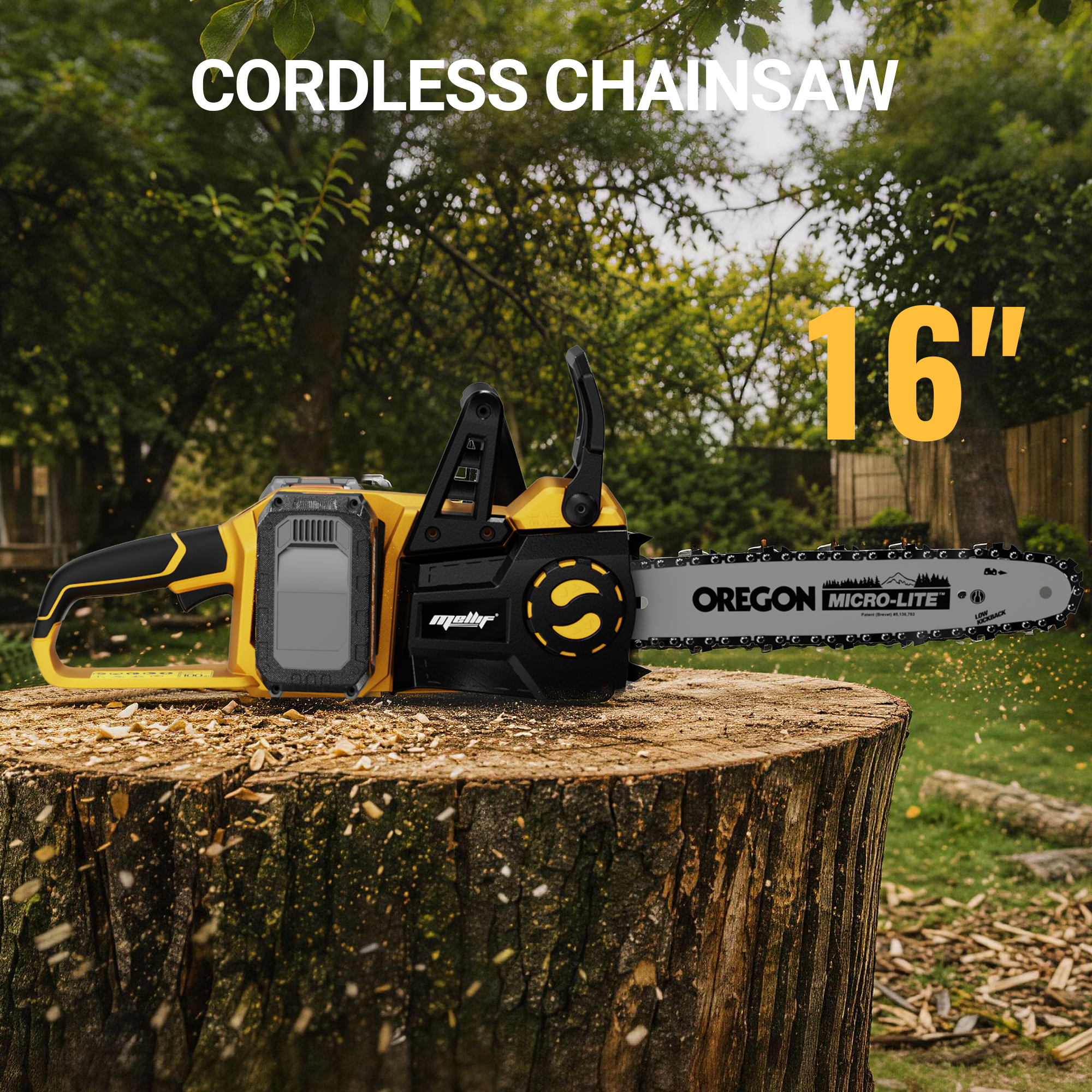 Mellif 40V 16 Inch Chainsaw,Compatible With DeWalt Battery