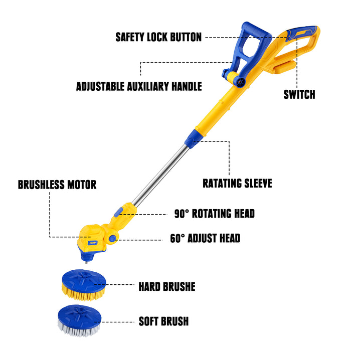 Mellif Cordless Spin Scrubber für Dewalt 20V MAX Akku (Akku nicht im Lieferumfang enthalten) 