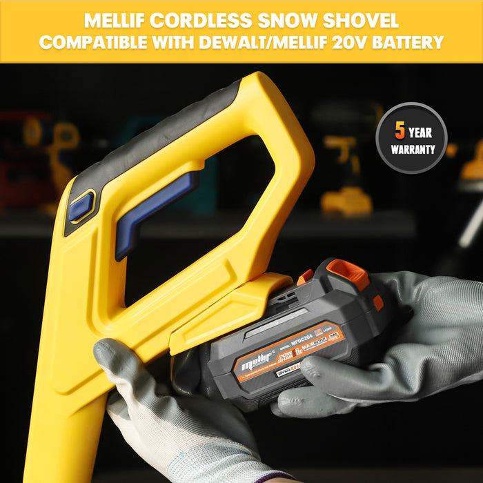 Mellif  13.2 Cordless Snow Shovel  20V *2 Battery(Tool Only) Compatible with Dewalt Battery, Brushless Electric Power Snow Thrower, Handheld Snow Blower with 13.2