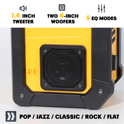 Mellif 20V Jobsite Radio Bluetooth Speaker, FM/AM TWS