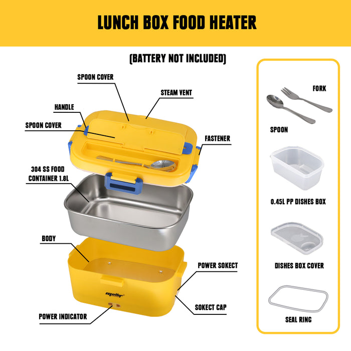 Mellif  Heated Lunch Box, 12V 24V Food Warmer Compatible with DEWALT 20V MAX Battery