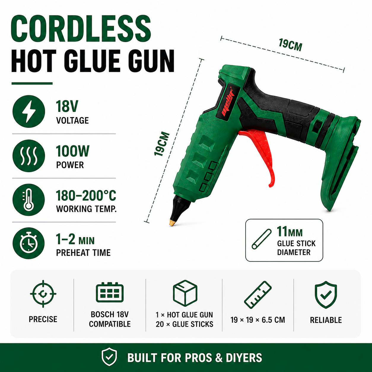 Mellif BS-18G hot glue gun