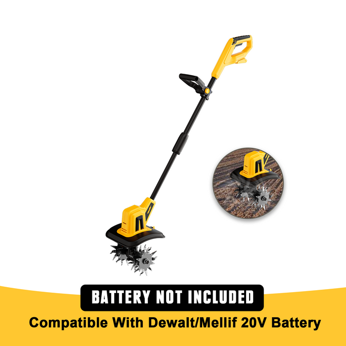 Mellif Cordless Tiller Cultivator,Compatible with Milwaukee 18V Battery（Tool Only）