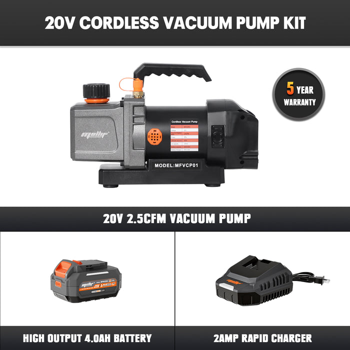 Mellif Cordless 2.5CFM Vacuum Pump Kit Compatible with Dewalt 20V Max Battery