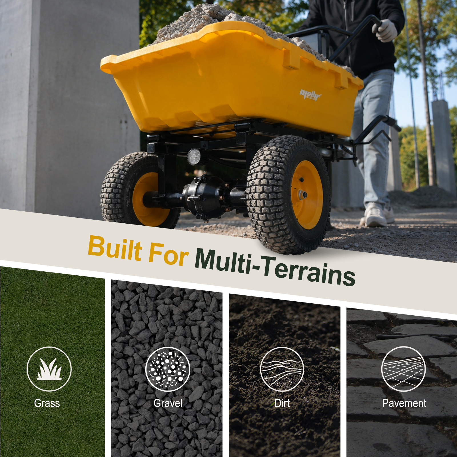 Mellif MFEWC01 Electric Wheelbarrow Cart