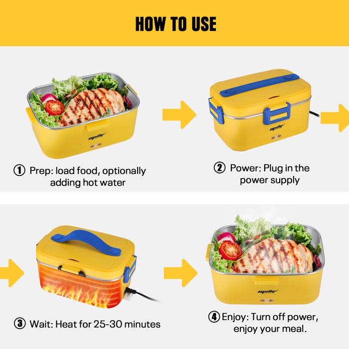 Mellif  Heated Lunch Box, 12V 24V Food Warmer Compatible with DEWALT 20V MAX Battery