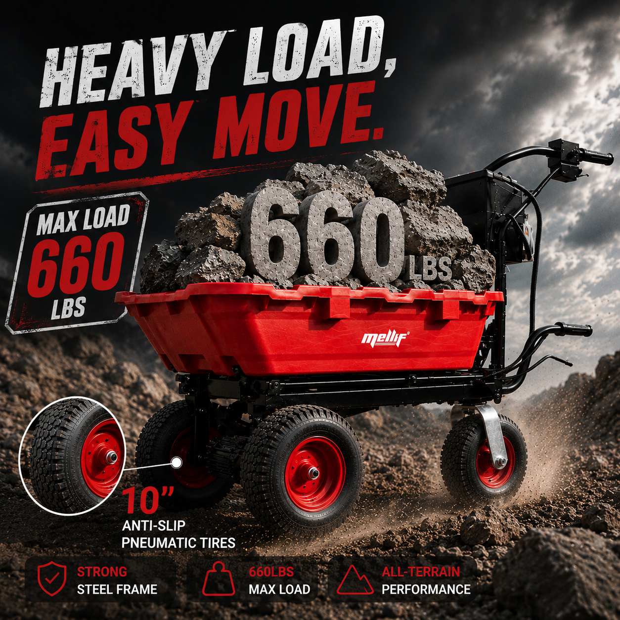 Mellif MFEWC02 Electric Wheelbarrow Cart