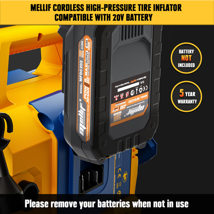 Mellif Tire Inflator Air Compressor Compatible with Dewalt/Mellif 20V MAX Battery (Battery Not Included)