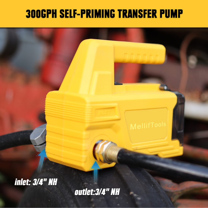 MellifTools Cordless Fuel Transfer  Diesel Transfer Pump Compatible with Dewalt/Mellif 20V Battery