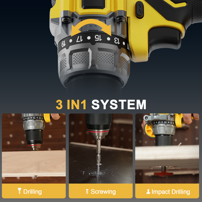 Mellif 110N.m High Torque Impact Drill Driver,Compatible With DeWalt Battery