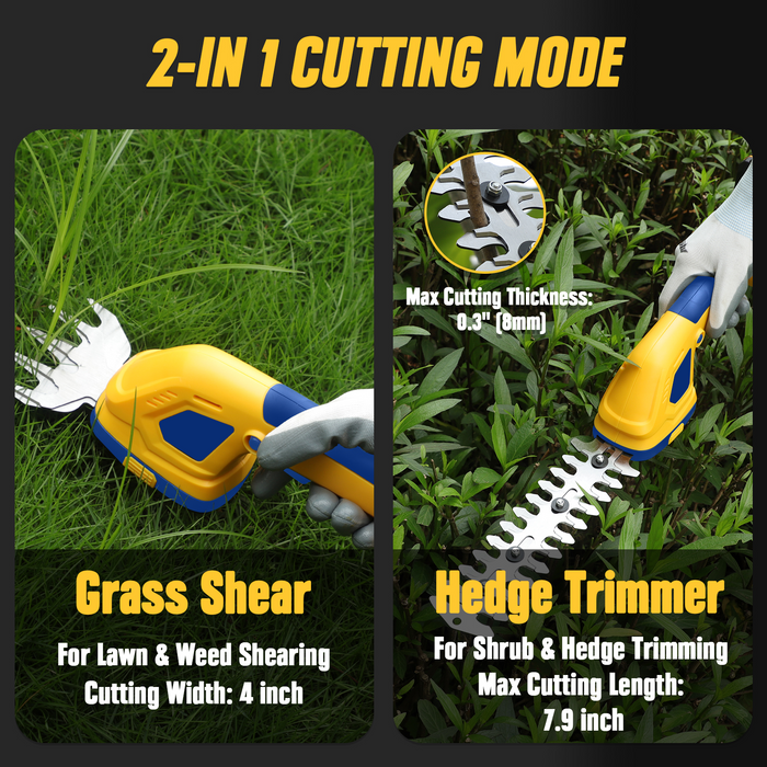 Mellif 2-in-1 Cordless Grass Shear & Shrubbery Trimmer Compatible with Dewalt/Mellif 20V Battery(Battery Not Included)