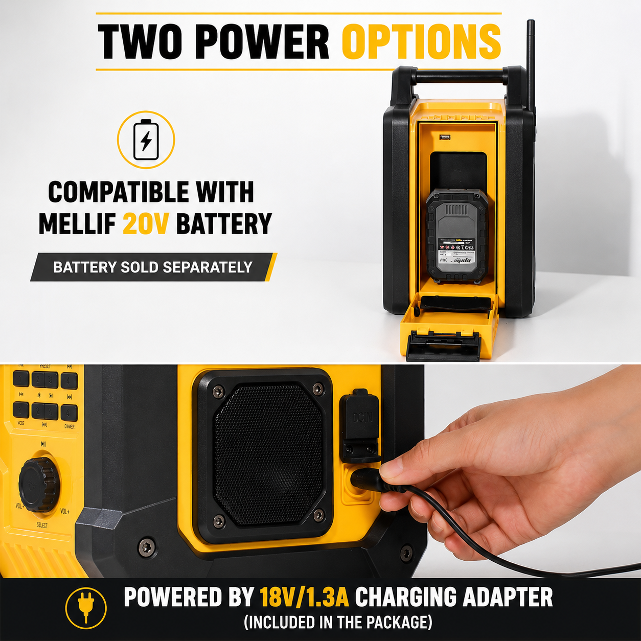 Mellif MFBSPK01-Y Jobsite Radio Bluetooth Speaker