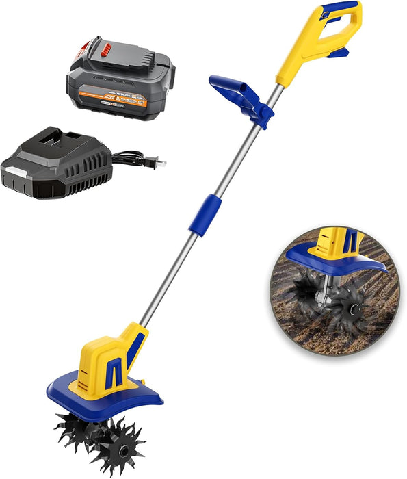 Mellif Cordless Tiller Cultivator,Compatible with Milwaukee 18V Battery（Tool Only）