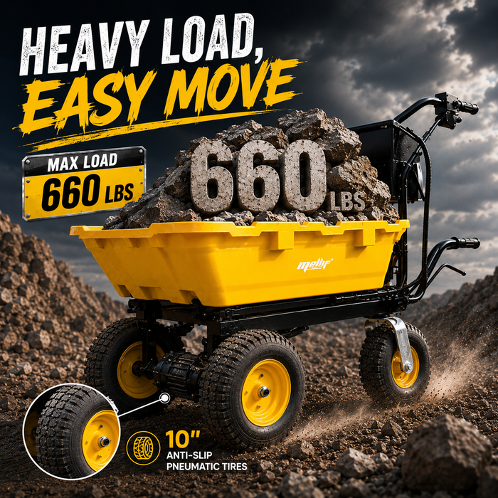 Mellif 40V Electric Wheelbarrow Cart, Compatible With DeWalt Battery