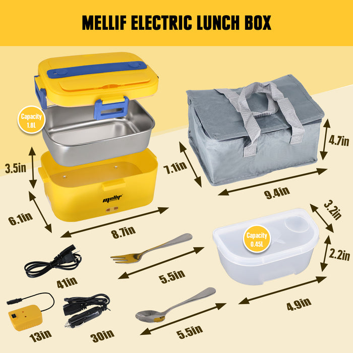 Mellif  Heated Lunch Box, 12V 24V Food Warmer Compatible with DEWALT 20V MAX Battery