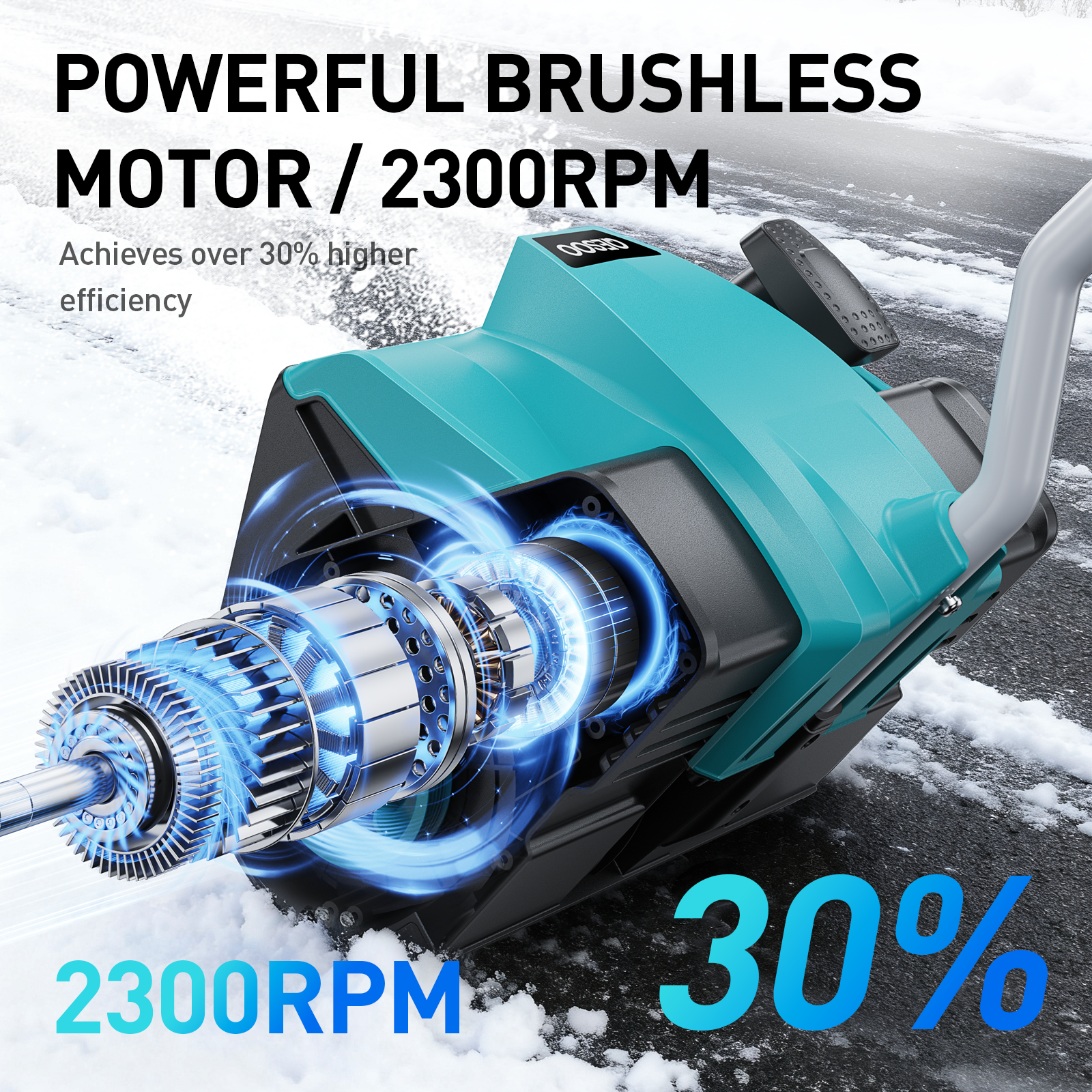 QESOO 12" Cordless 18V Snow Shovel