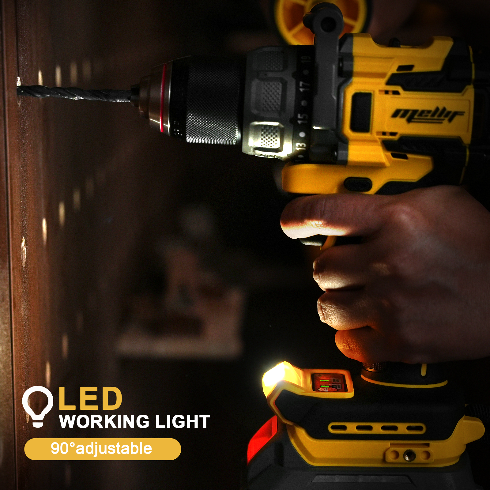 Mellif 110N.m High Torque Impact Drill Driver,Compatible With DeWalt Battery