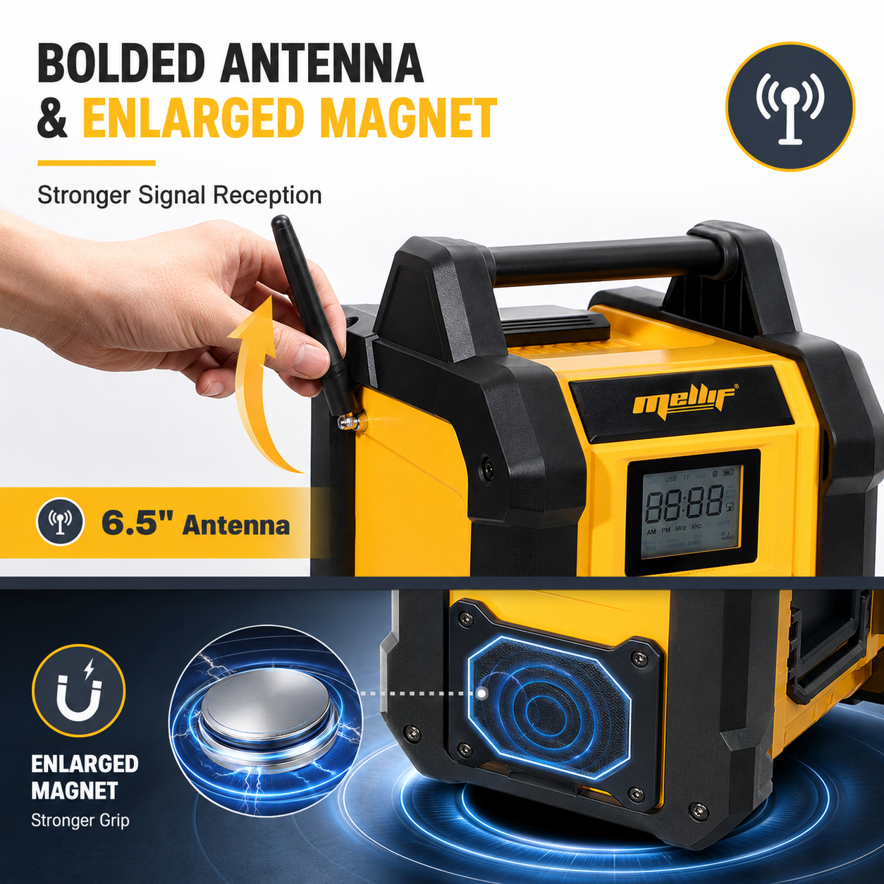 Mellif MFBSPK01-Y Jobsite Radio Bluetooth Speaker