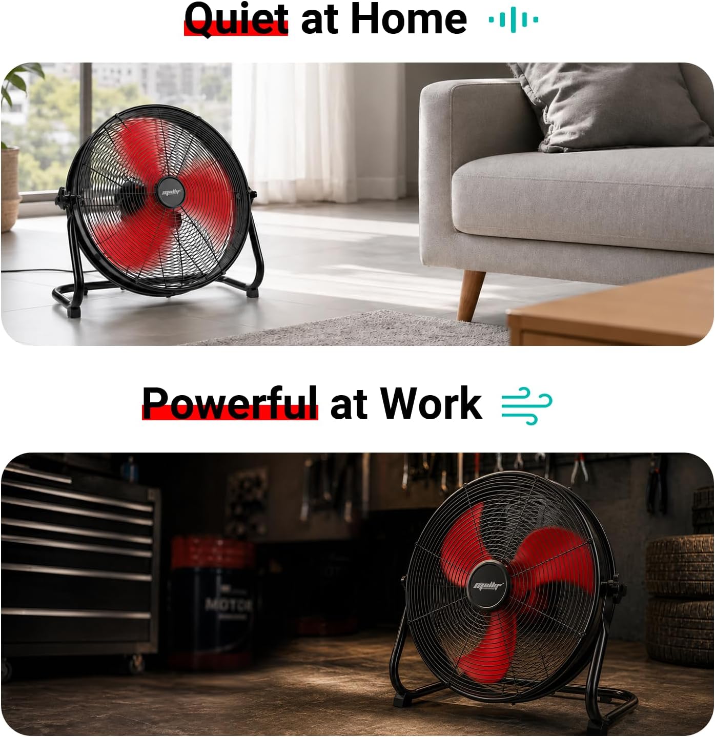 Mellif Hybrid 18V Portable Fan,Compatible With Milwaukee Battery
