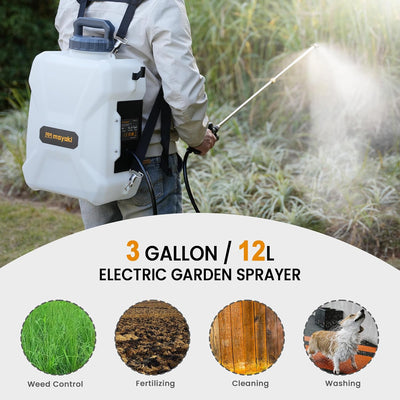 Mayoki 3.17 Gallon Backpack Sprayer,Compatible With Dewalt 20V Battery