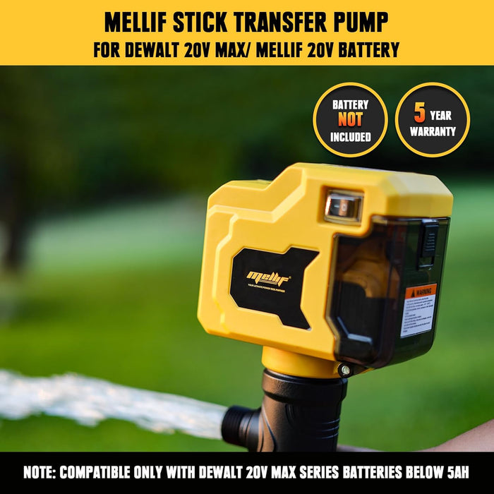 Mellif Cordless Stick Transfer Pump For Dewalt 20V Battery 720GPH (Battery NOT Included)