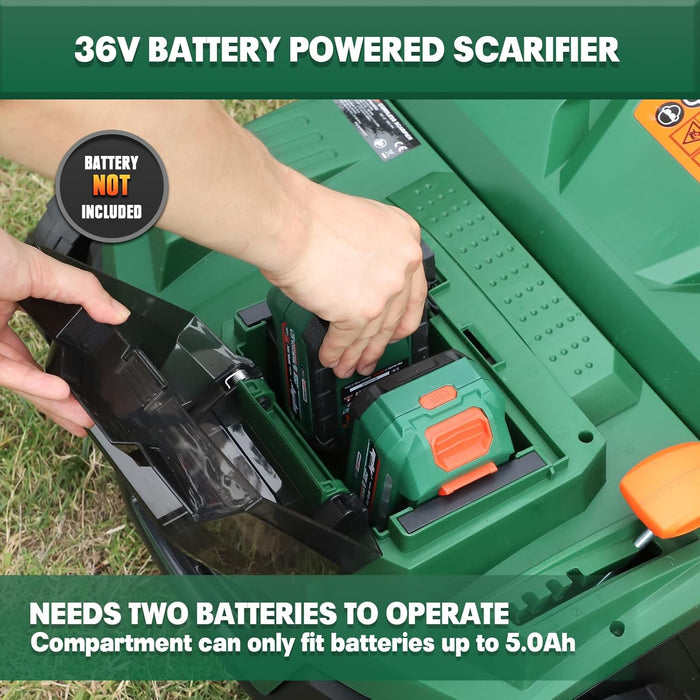 Mellif Cordless 15IN 2-in-1 Scarifier & Dethatcher
