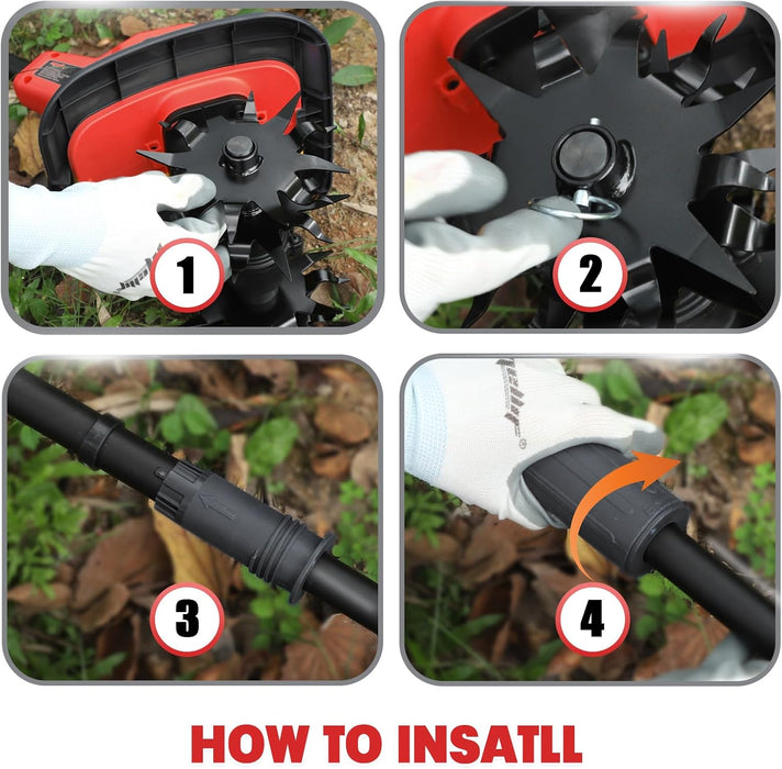 Motoculteur sans fil Mellif, compatible avec batterie Milwaukee 18 V (batterie non incluse)