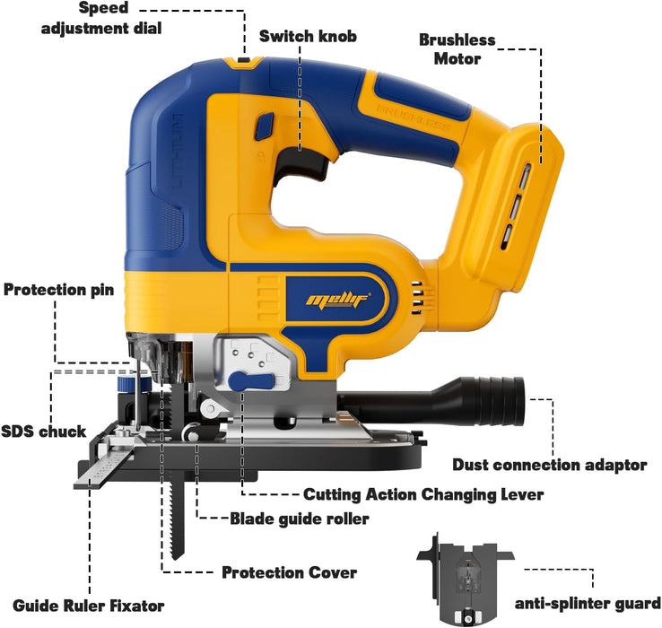 Mellif Cordless Jig Saw,Compatible With DeWalt 20V Battery