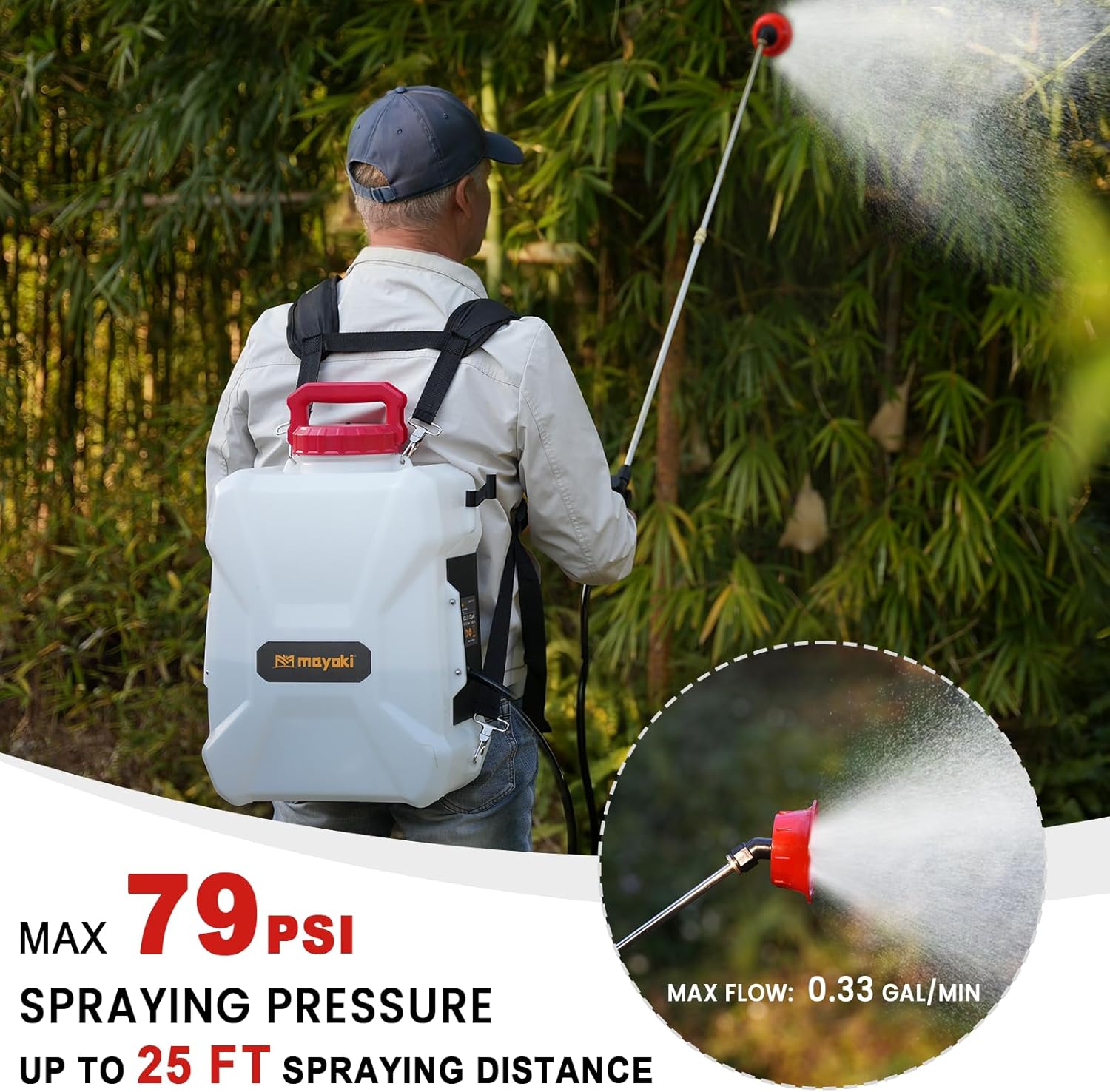 Mellif 3 Gallon/12L Backpack Sprayer, Compatible With Milwaukee 18V Battery